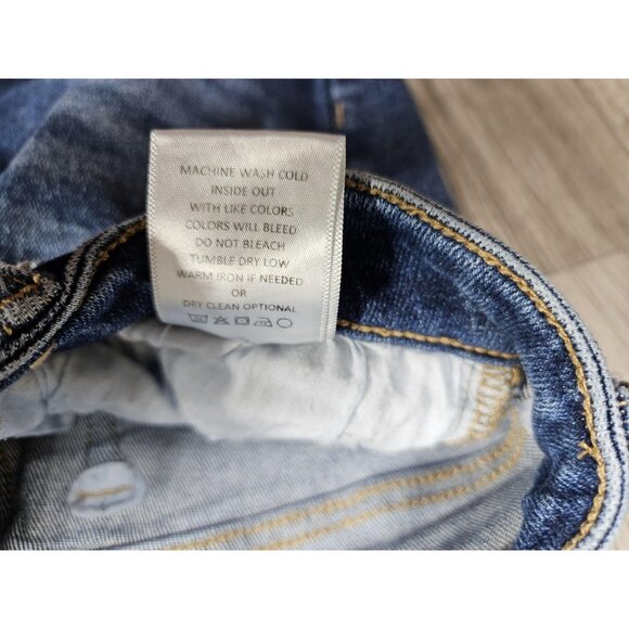 (3/$35) Altar'd State Jeans Womens 24 Blue High Rise Button Fly Distressed - Picture 8 of 13